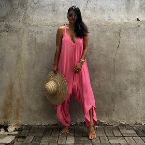 Like New Pink Coverall Jumpsuit